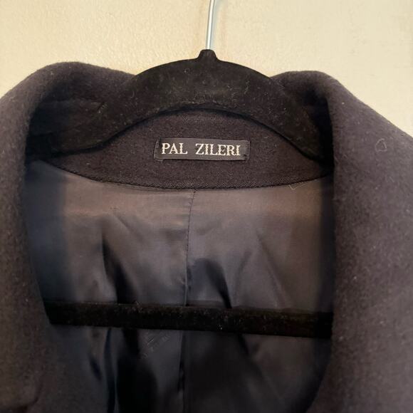 Pal Zileri Coat Mens XL Navy Blue Cashmere Trench Hidden Button Overcoat Jacket - Picture 5 of 11